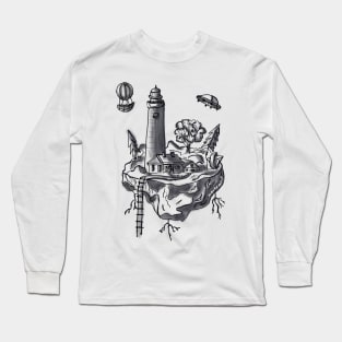 Mysterious Island monochrome Long Sleeve T-Shirt